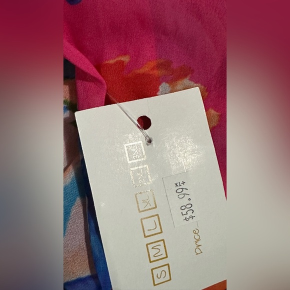 203 LUXXEL | NWT $59 Floral Tie Front Sheer Blouse (size S) - Picture 11 of 12